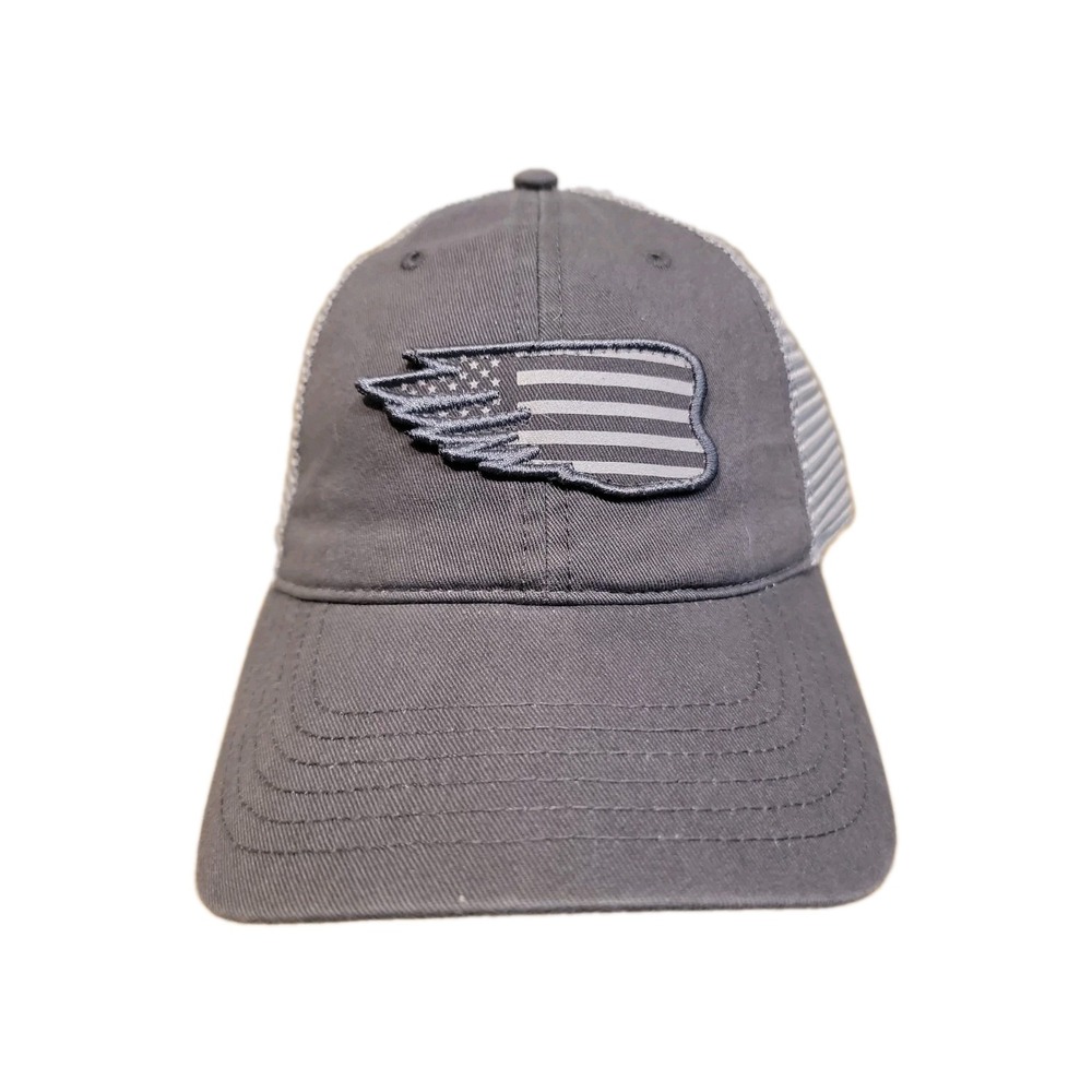 New Dekalb Headwear Grey American USA Wing Flag Adjustable Baseball Hat OSFM